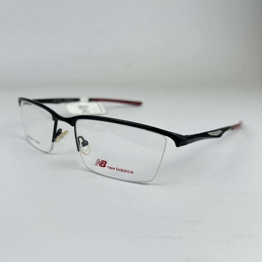 New Balance NB‎ 506 56-1 Black Red Eyeglasses Frames Only 56-19-40 NWT